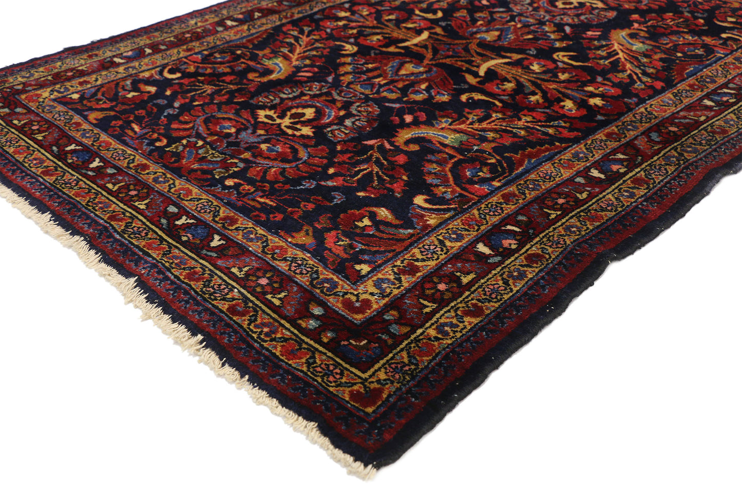 4 x 5 Antique Persian Lilihan Rug 76857