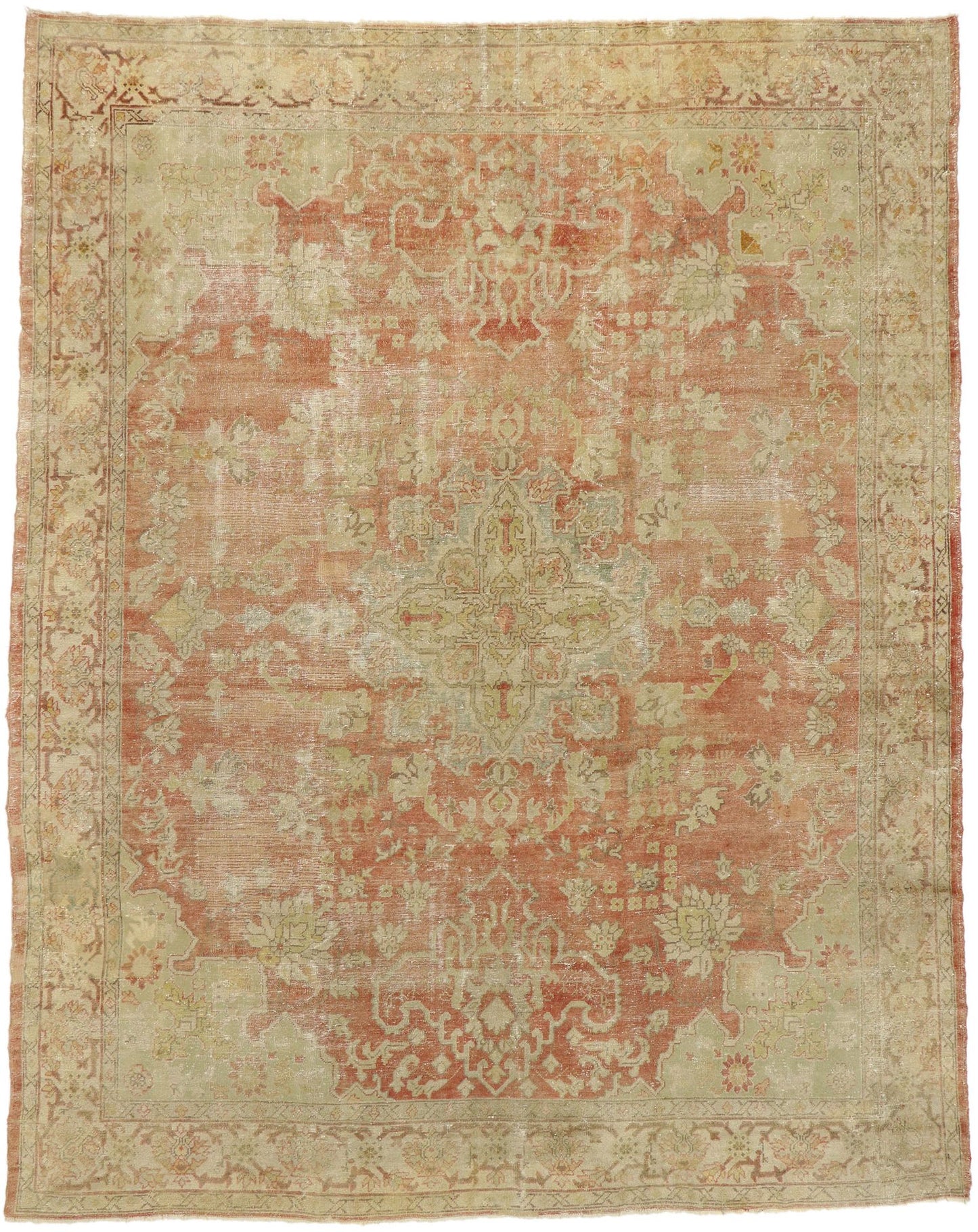 9 x 12 Antique Turkish Oushak Rug 76860