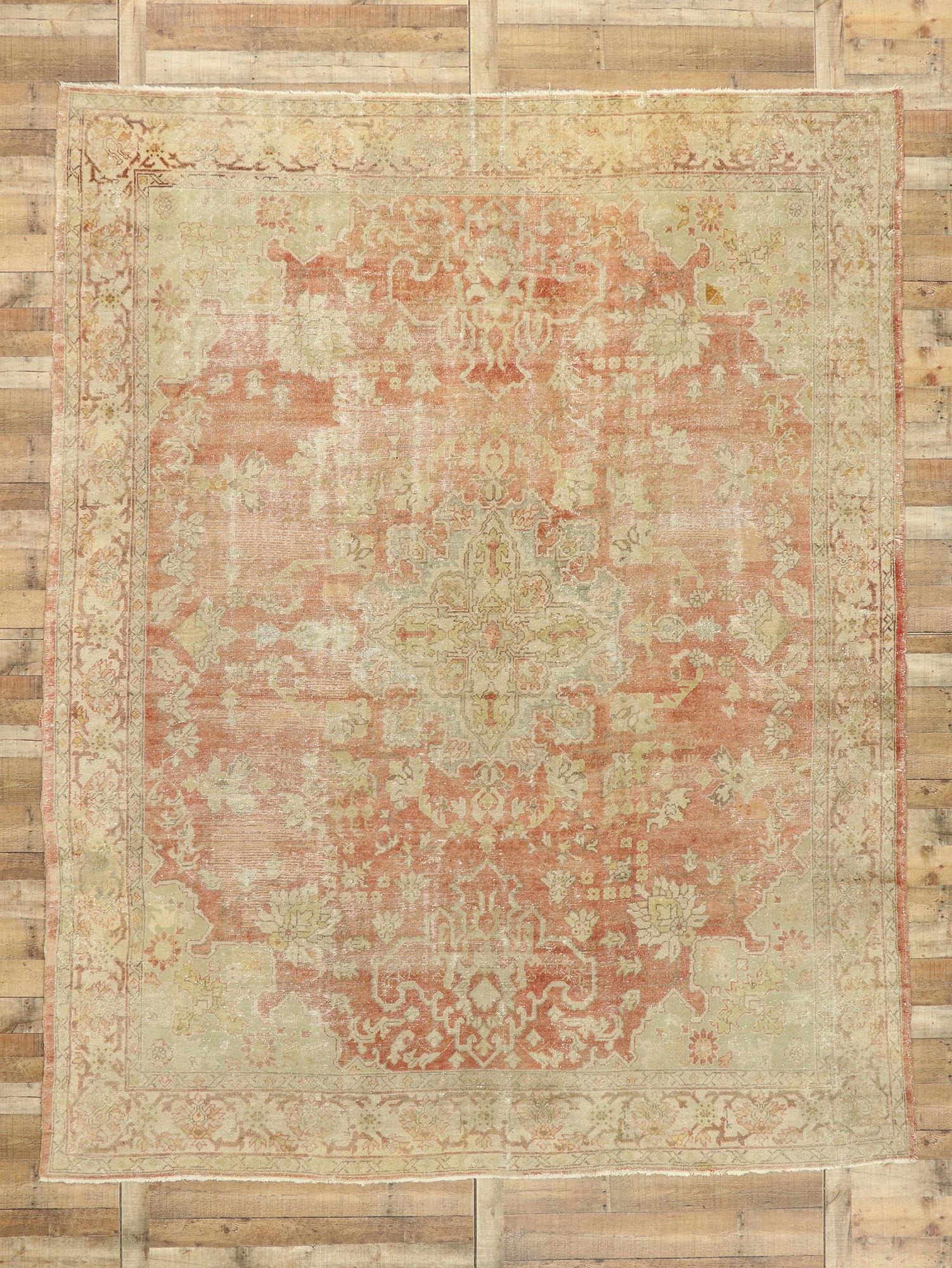9 x 12 Antique Turkish Oushak Rug 76860