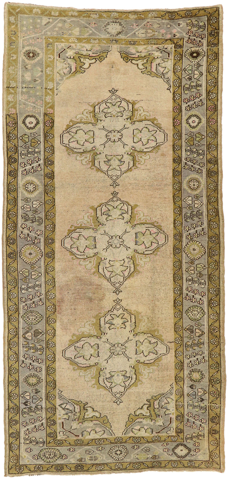 5 x 11 Vintage Turkish Oushak Rug 76862