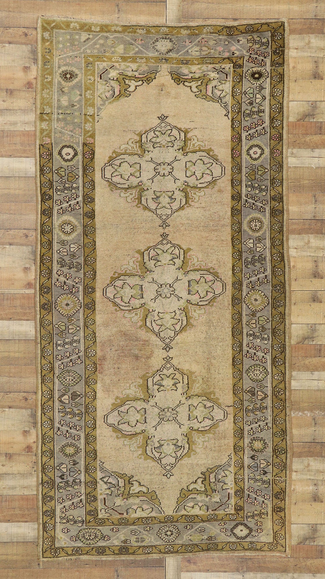 5 x 11 Vintage Turkish Oushak Rug 76862
