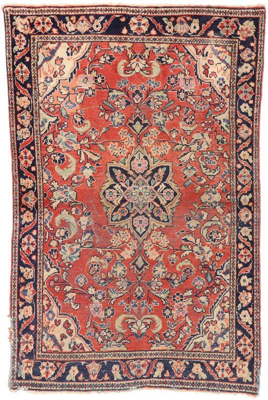 4 x 6 Antique Persian Mahal Rug 76866