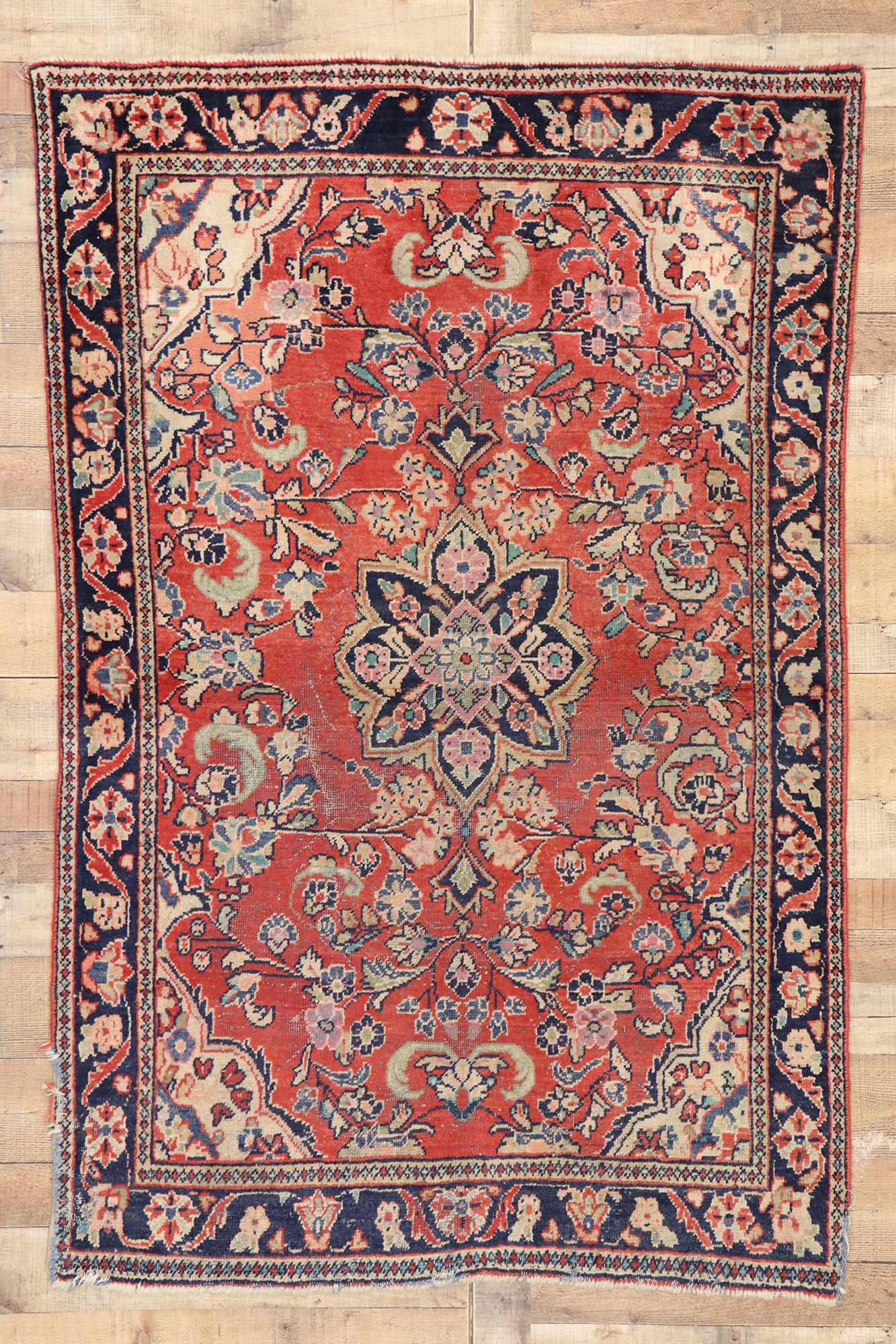 4 x 6 Antique Persian Mahal Rug 76866