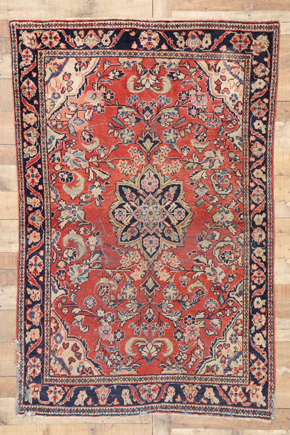 4 x 6 Antique Persian Mahal Rug 76866