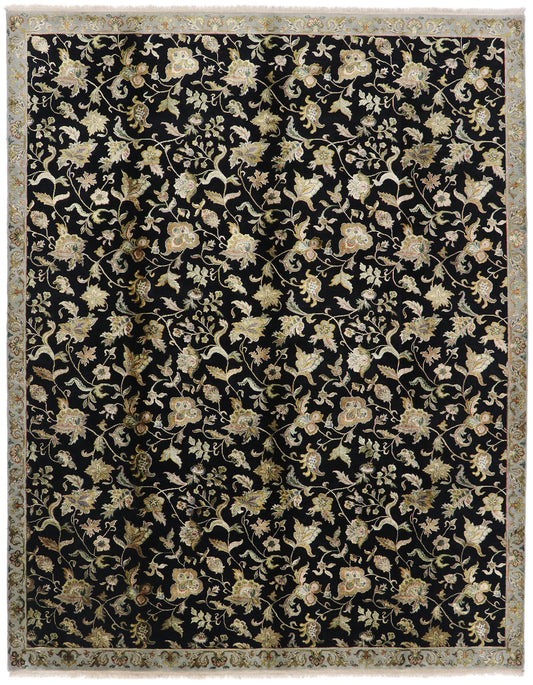 9 x 12 Vintage Floral Indian Rug 76873