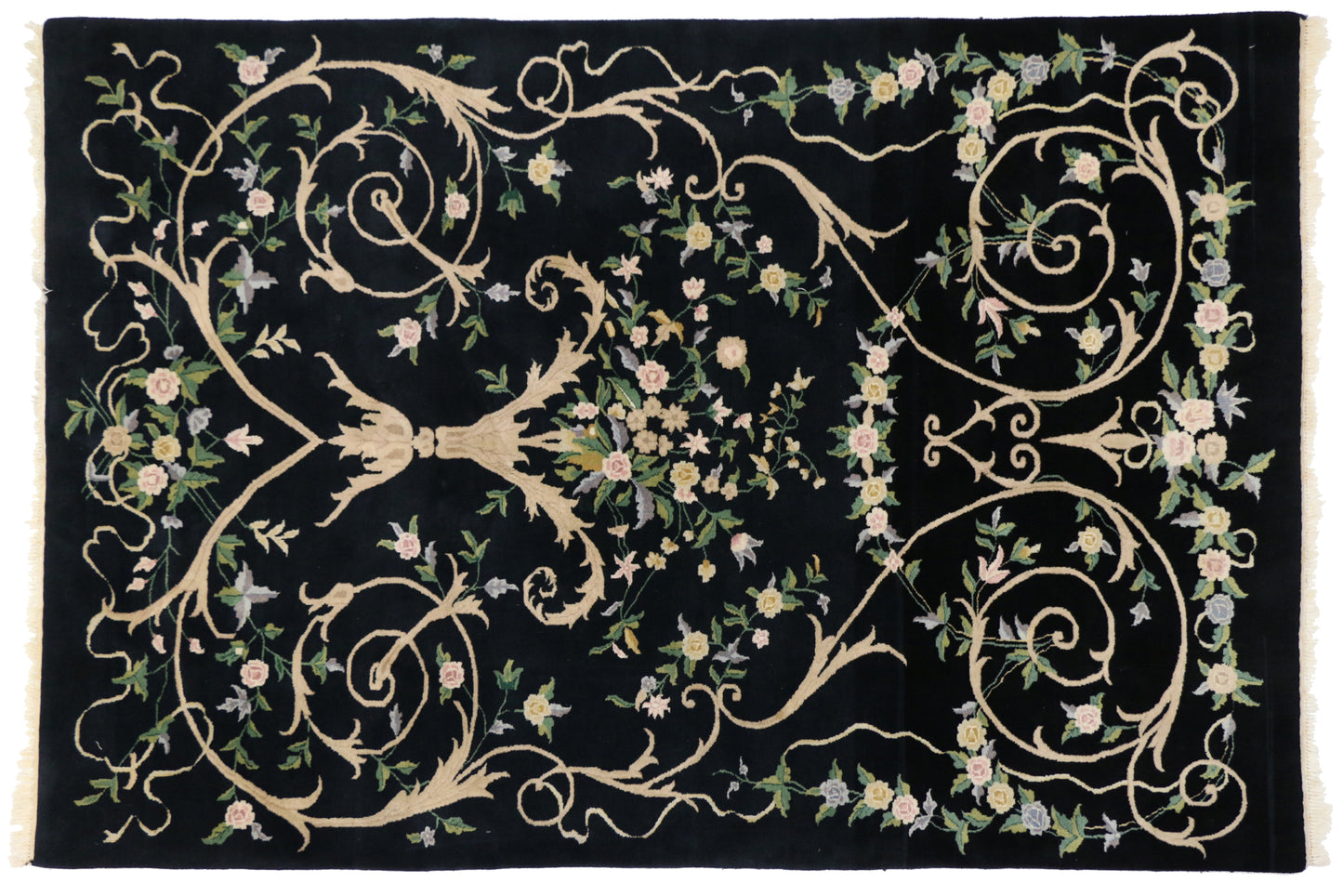 6 x 9 Vintage Indian Aubusson Rug 76883