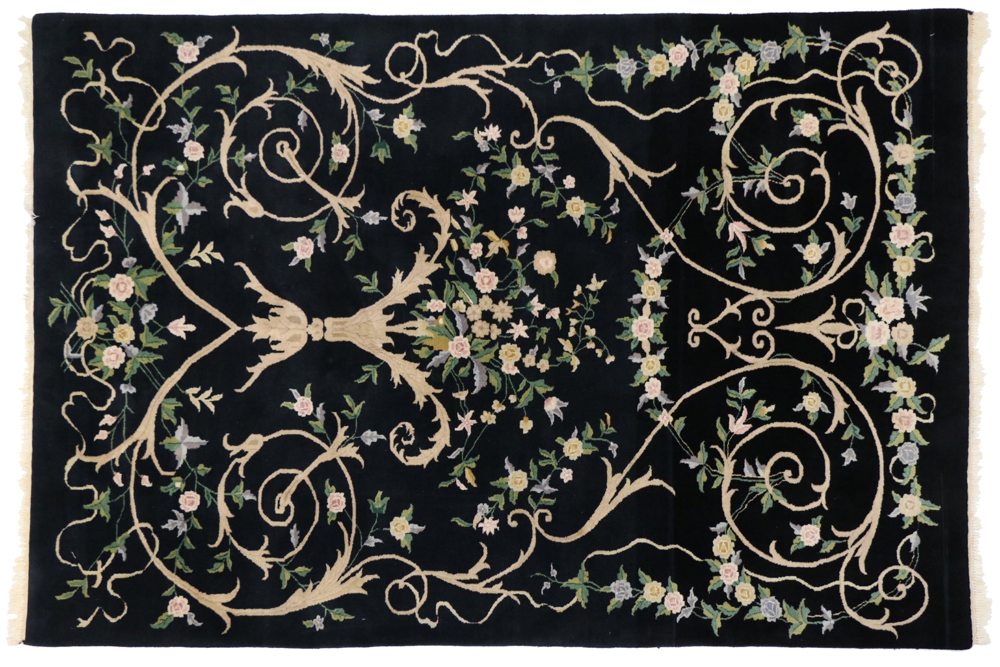 6 x 9 Vintage Indian Aubusson Rug 76883