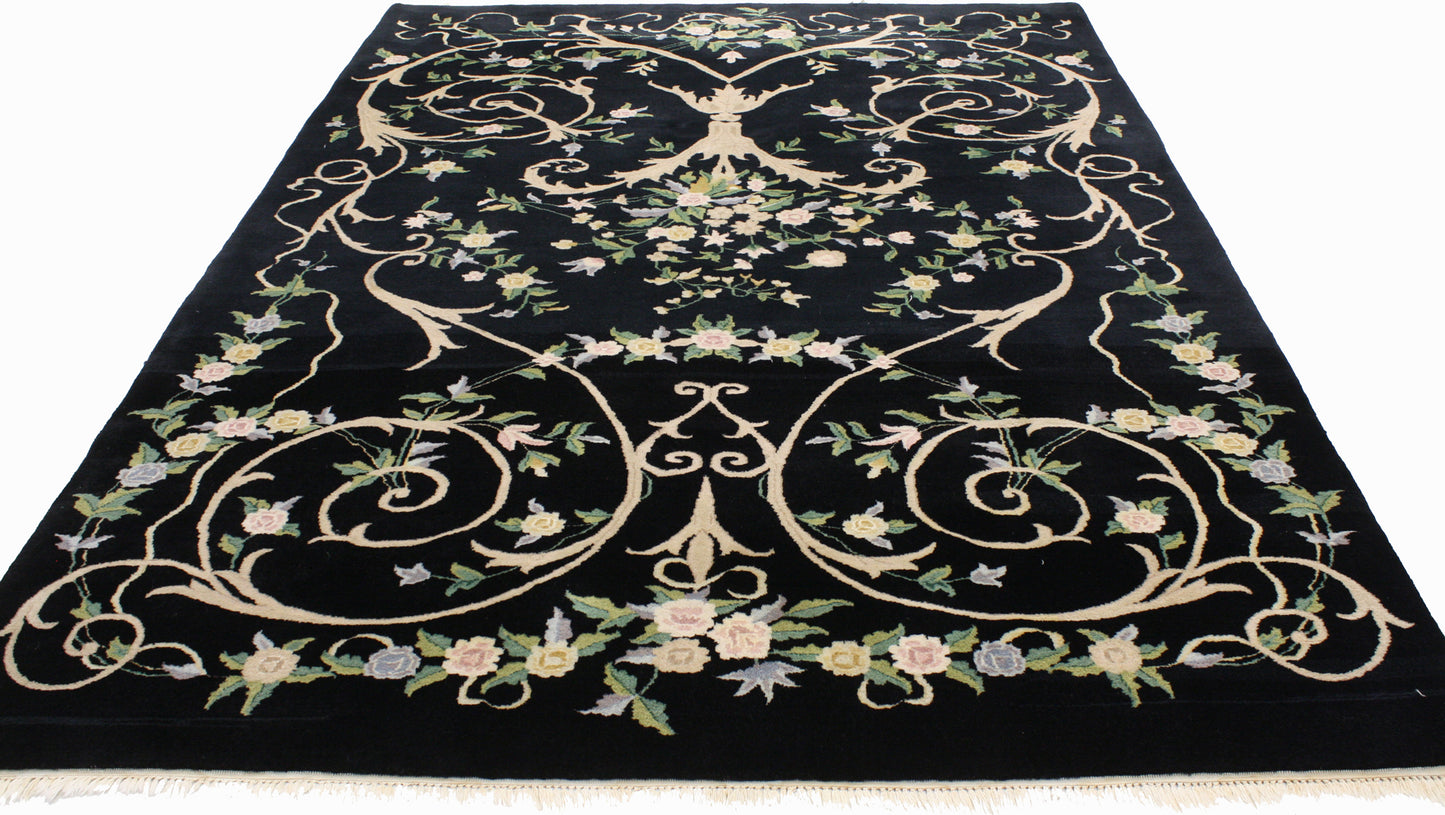 6 x 9 Vintage Indian Aubusson Rug 76883