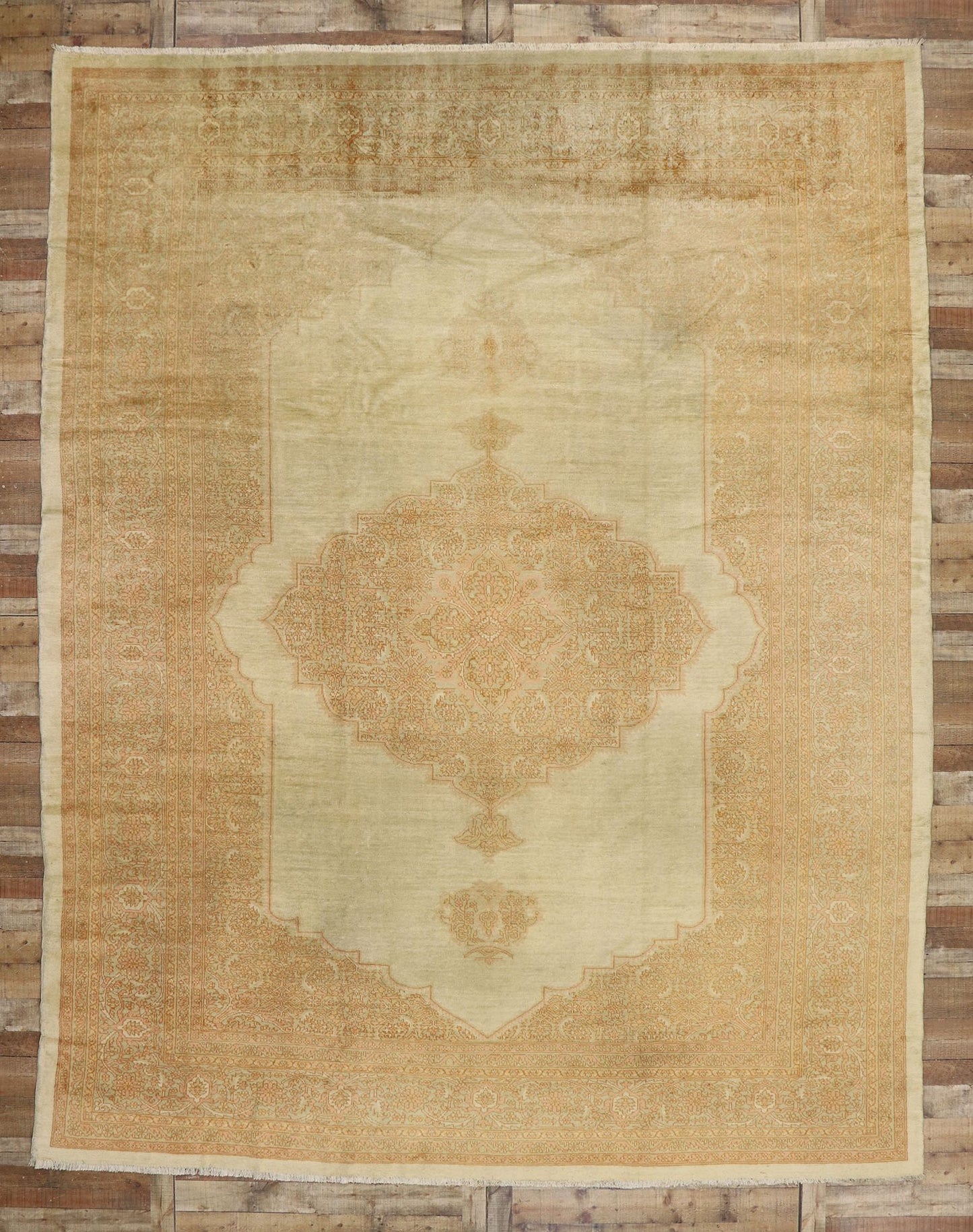 11 x 14 Antique Turkish Oushak Rug 76885