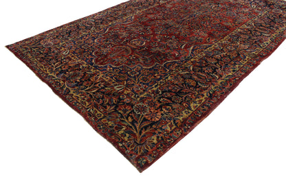 4 x 6 Antique Persian Kashan Vase Rug 76886