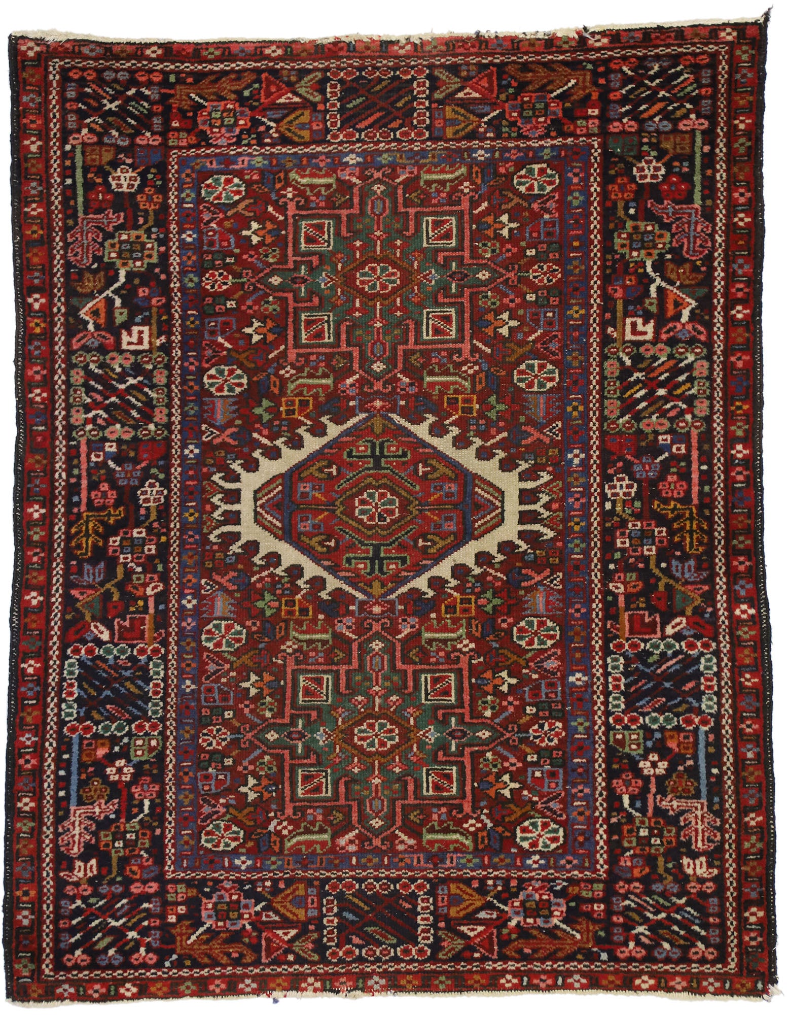 3 x 4 Vintage Persian Heriz Rug 76895