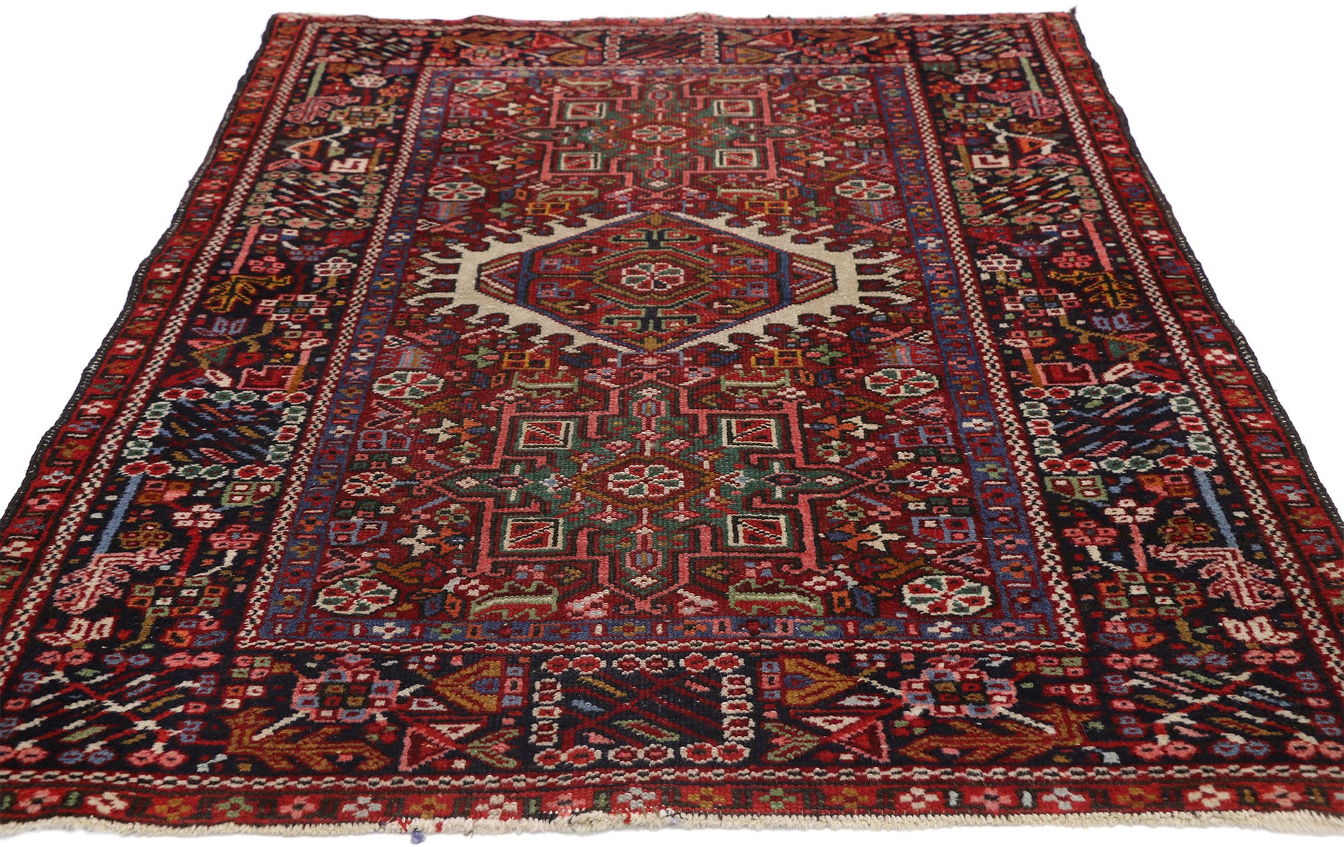 3 x 4 Vintage Persian Heriz Rug 76895