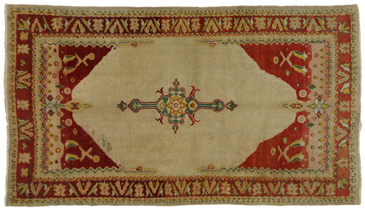 3 x 6 Vintage Turkish Oushak Rug 76896