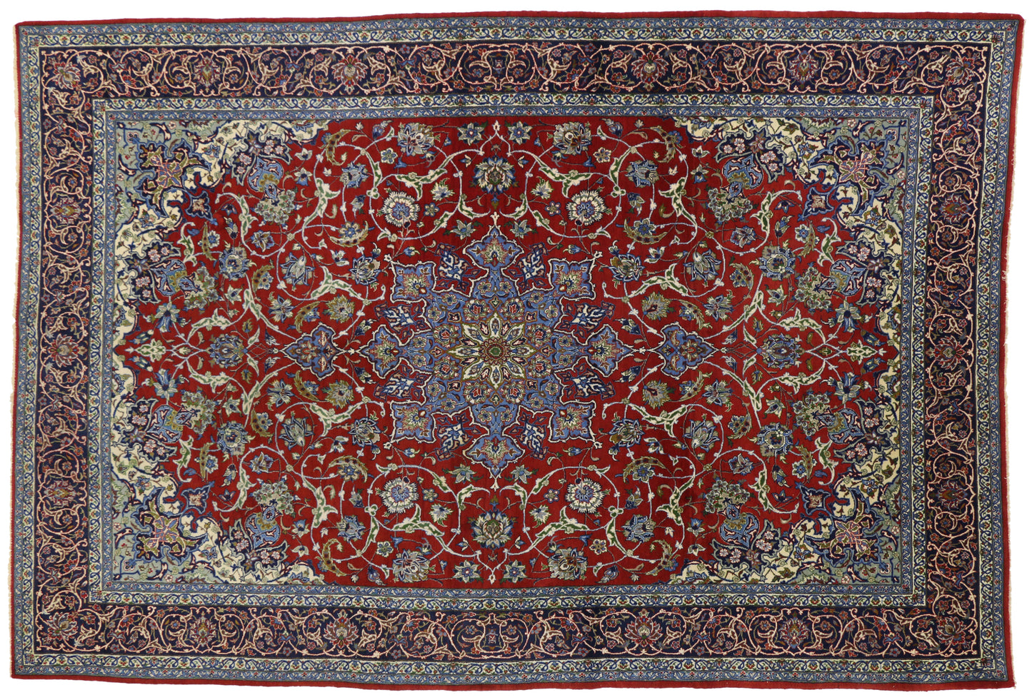 7 x 10 Vintage Isfahan Rug 76901