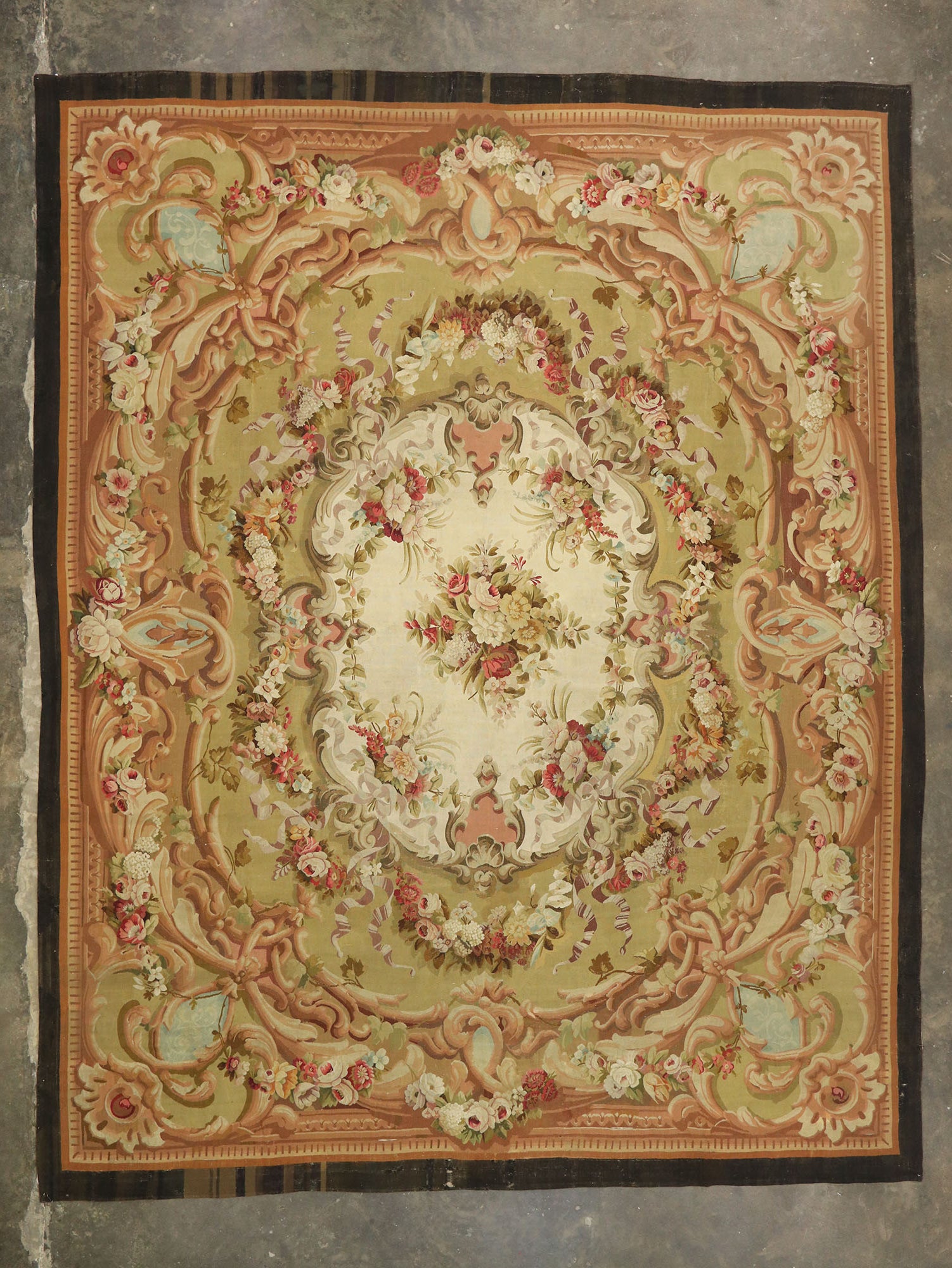 13 x 16 Antique French Aubusson Rug 76903