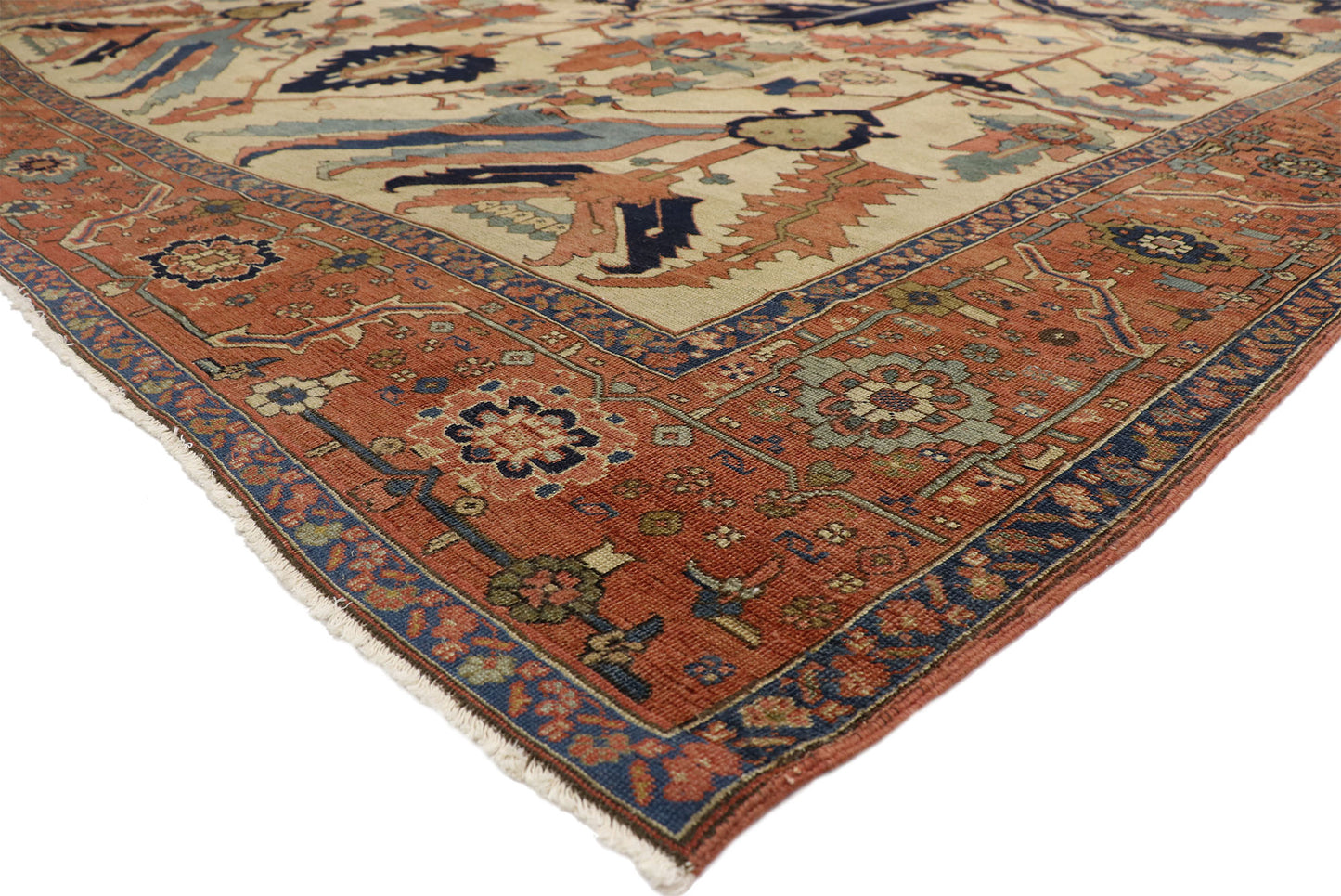 11 x 15 Antique Persian Serapi Rug 76927
