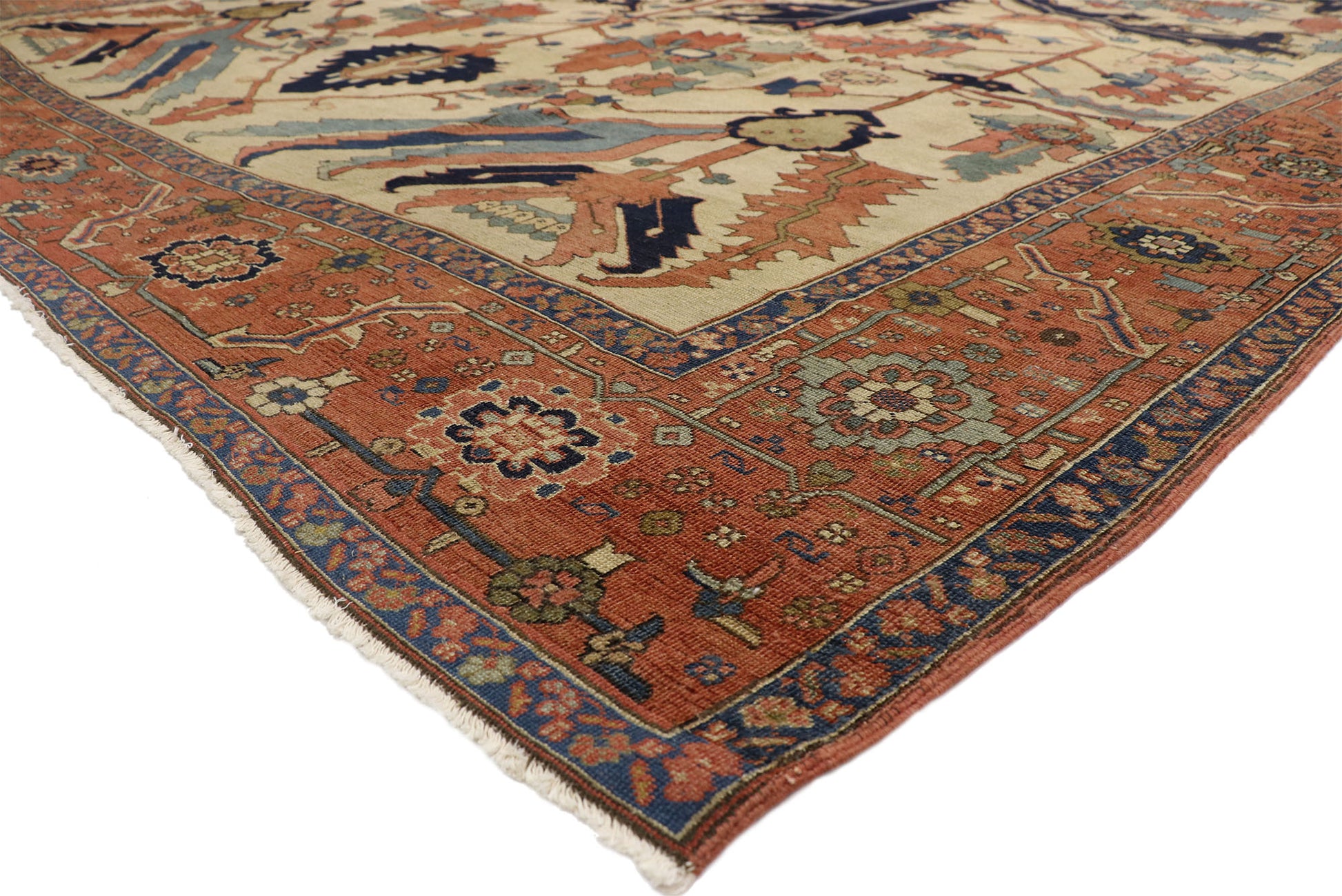 11 x 15 Antique Persian Serapi Rug 76927