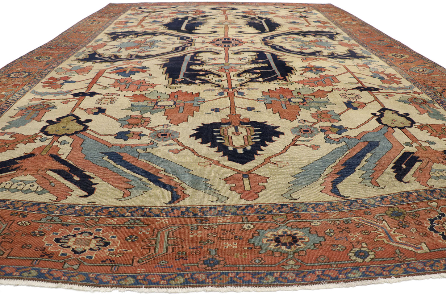 11 x 15 Antique Persian Serapi Rug 76927