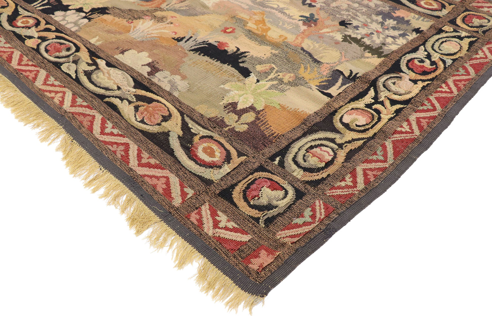 4 x 7 Antique French Aubusson Tapestry 76928