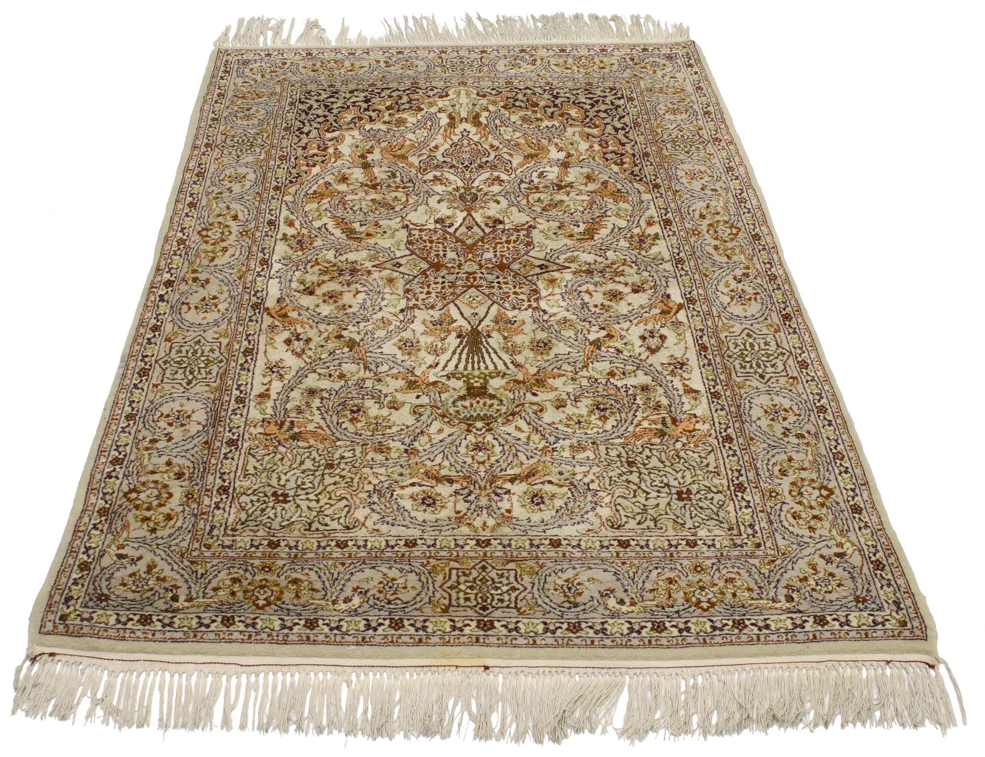 4 x 5 Vintage Persian Isfahan Prayer Rug 76933