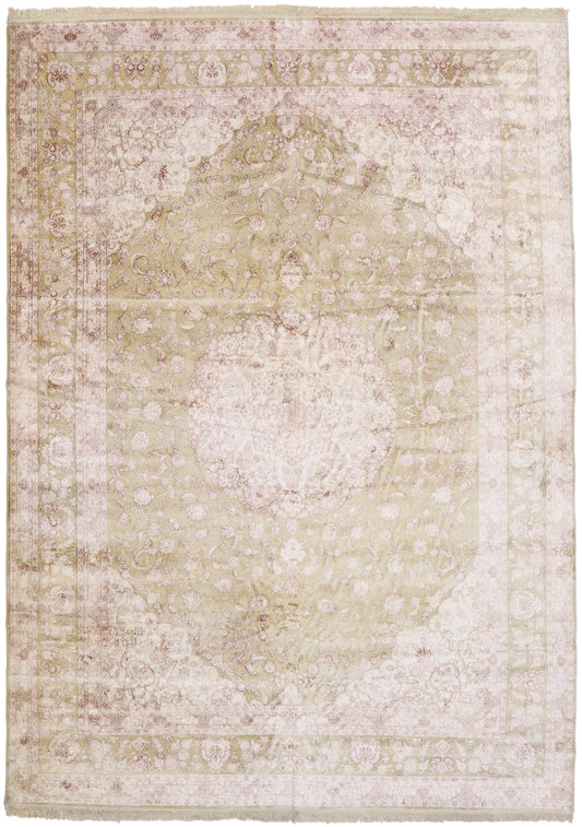 10 x 14 Vintage Turkish Silk Hereke Rug 76935