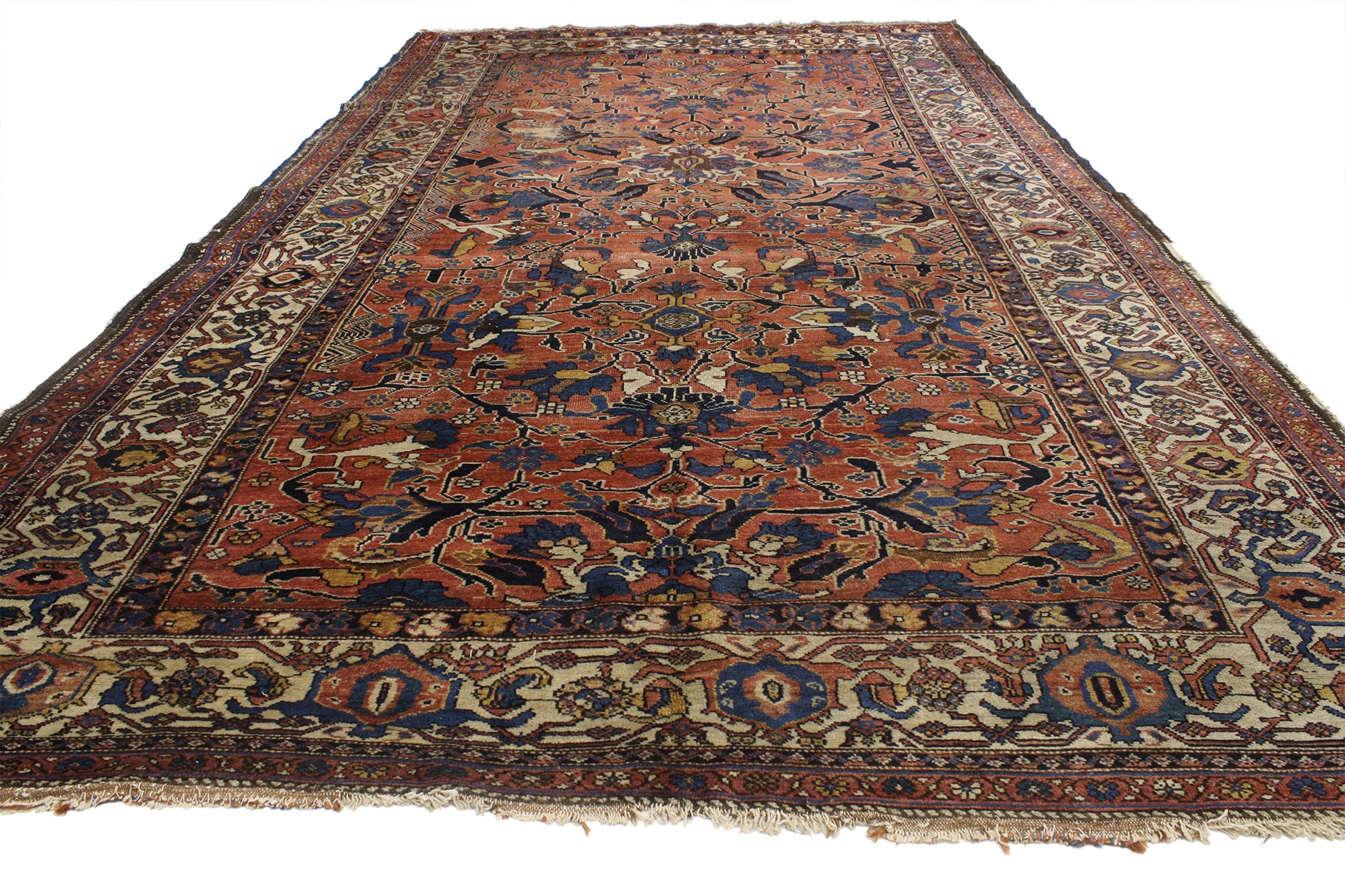 7 x 12 Antique Persian Bijar Rug 76945