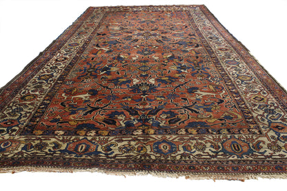 7 x 12 Antique Persian Bijar Rug 76945