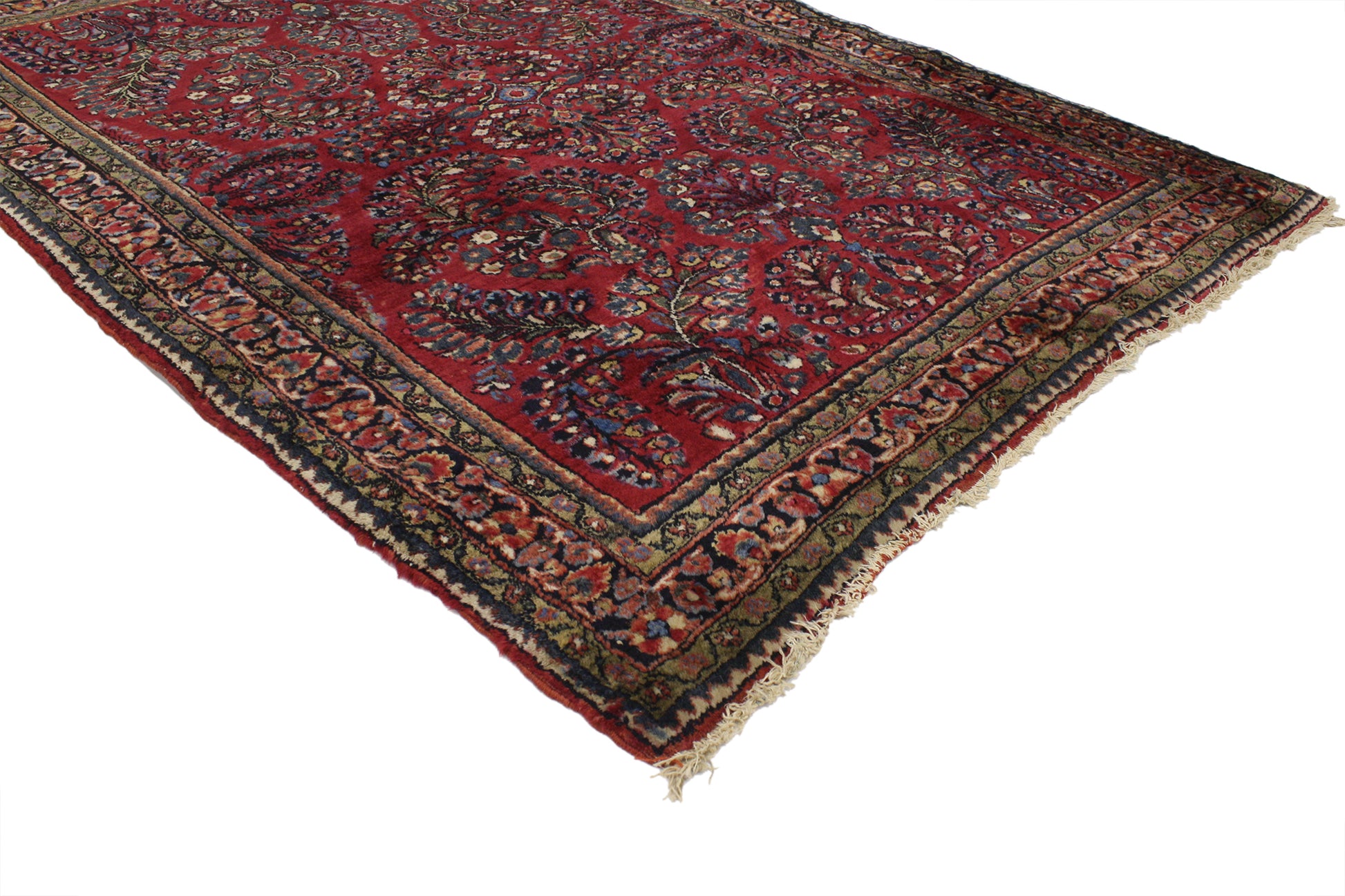 4 x 5 Antique Persian Sarouk Rug 76947