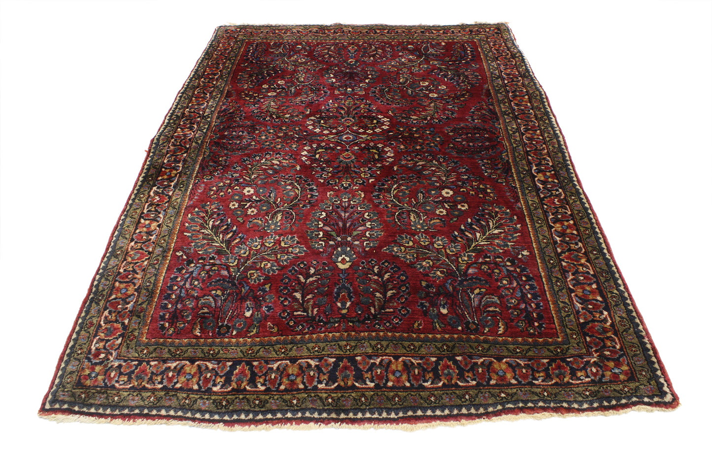 4 x 5 Antique Persian Sarouk Rug 76947