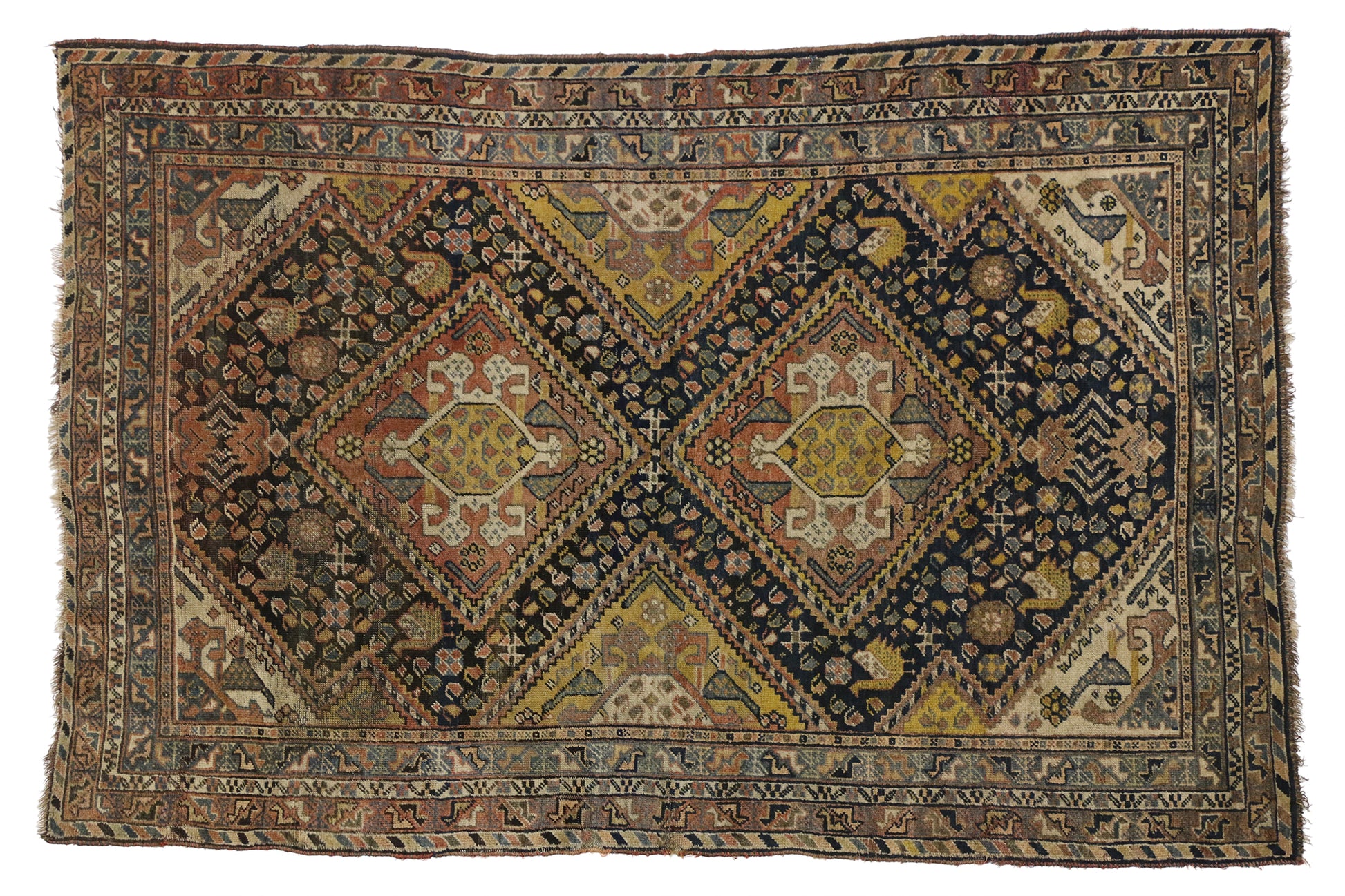 4 x 6 Antique Persian Shiraz Rug 76952