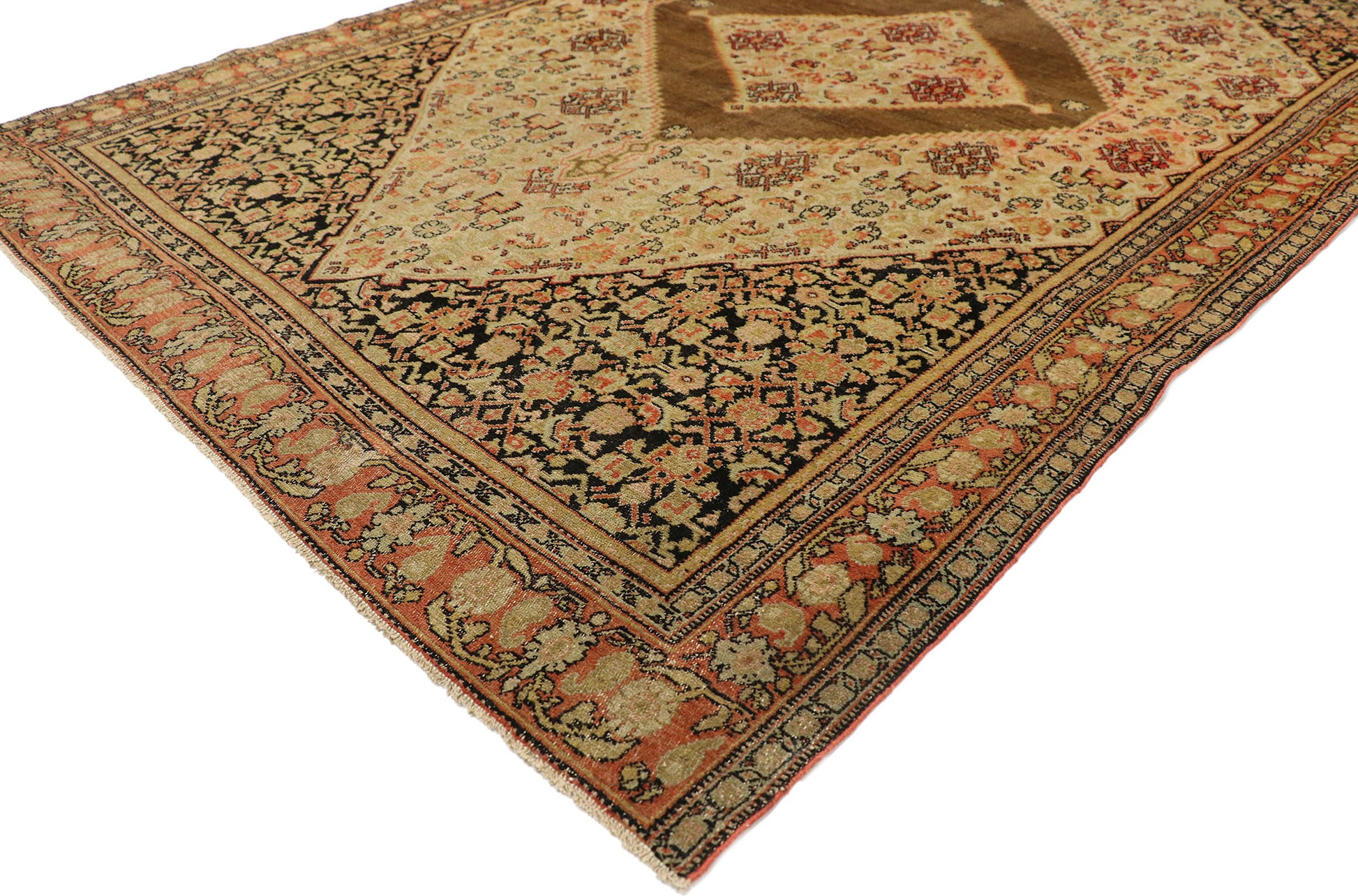 4 x 6 Antique Persian Senneh Rug 76956