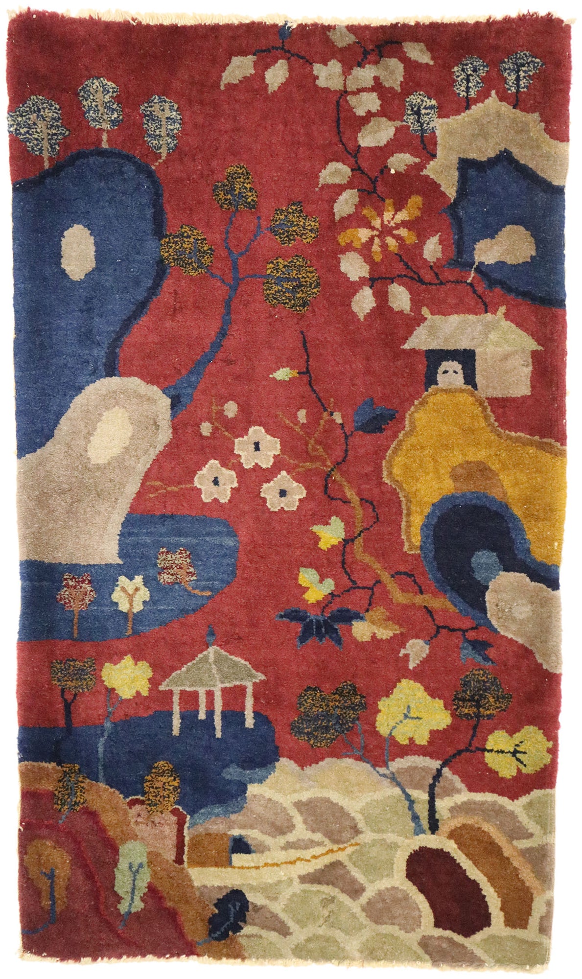 2 x 4 Antique Chinese Art Deco Style Rug 76964