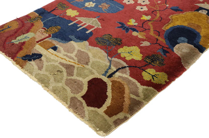 2 x 4 Antique Chinese Art Deco Style Rug 76964
