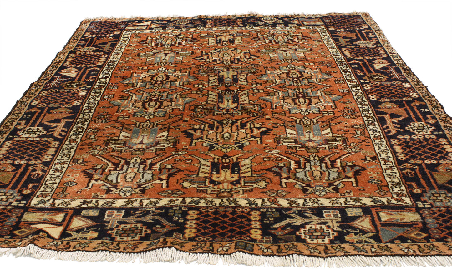 5 x 7 Antique Persian Heriz Rug 76974
