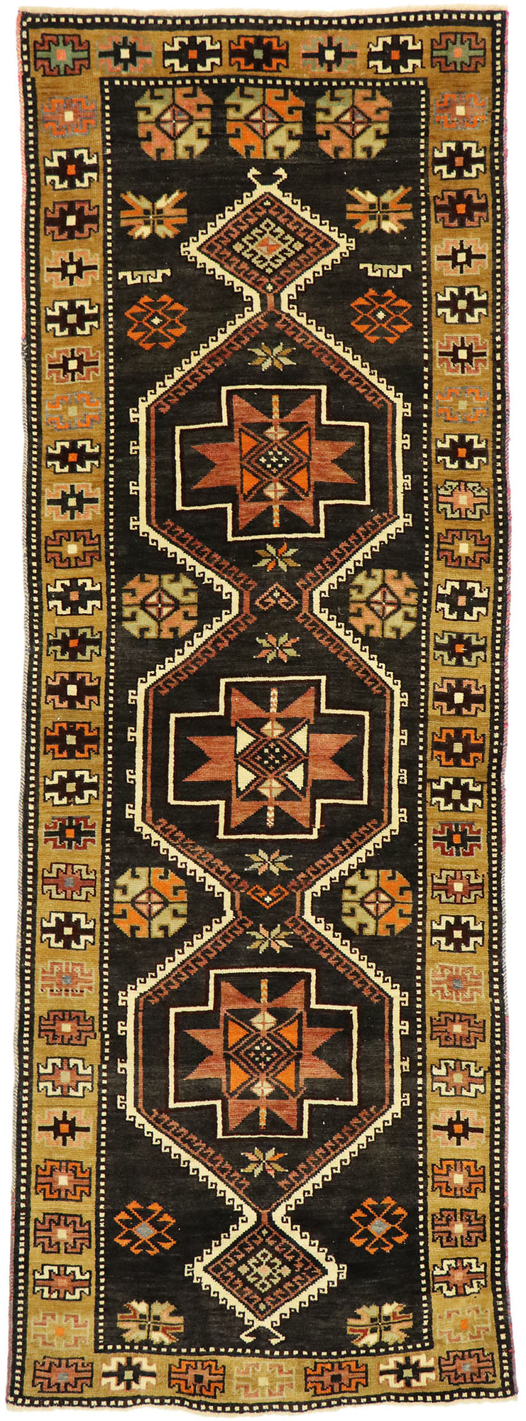 3 x 8 Antique Turkish Oushak Runner 76979