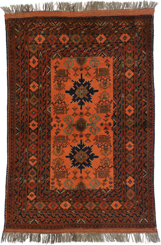 3 x 5 Vintage Afghan Rug 76990