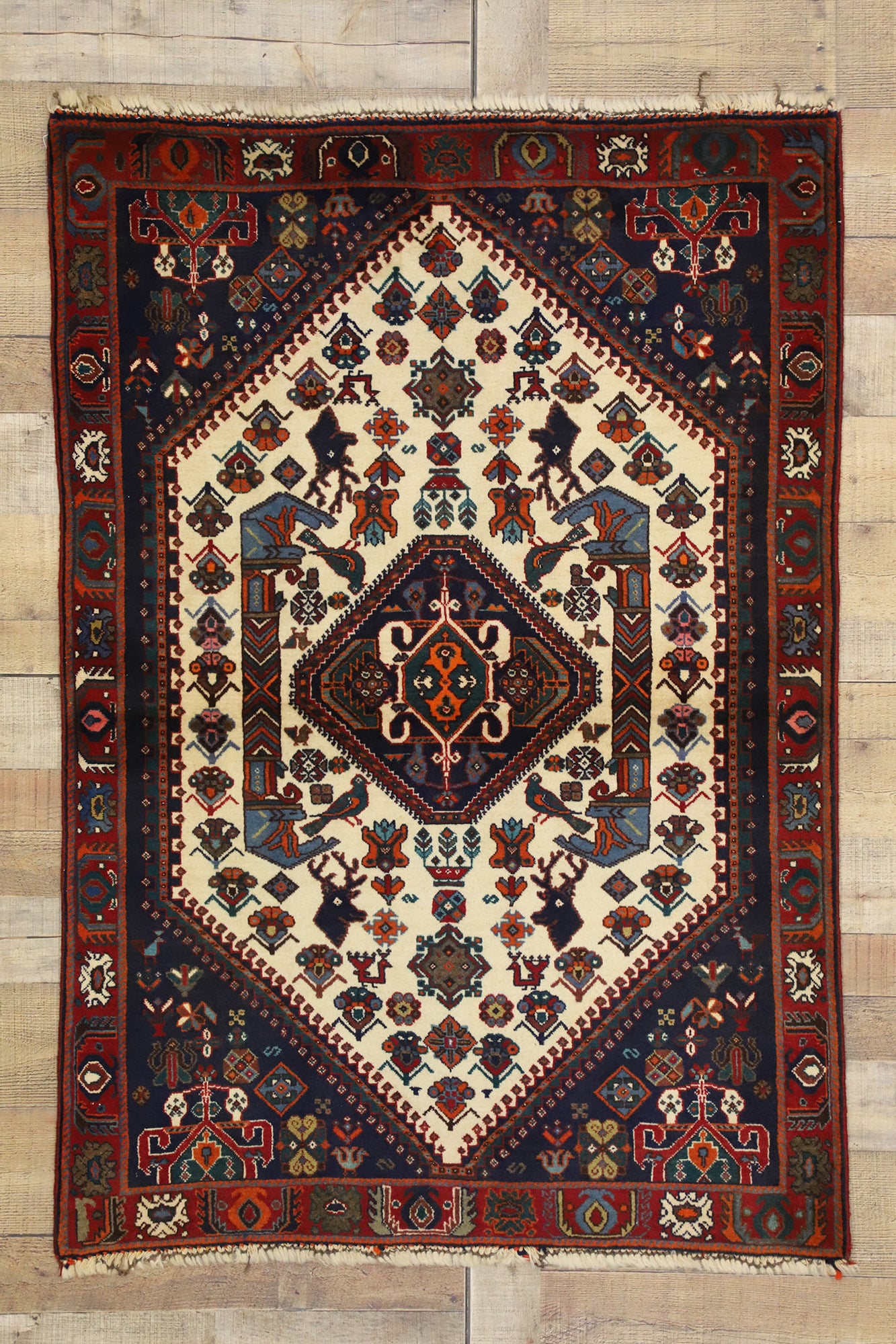 3 x 5 Vintage Persian Shiraz Rug 76992