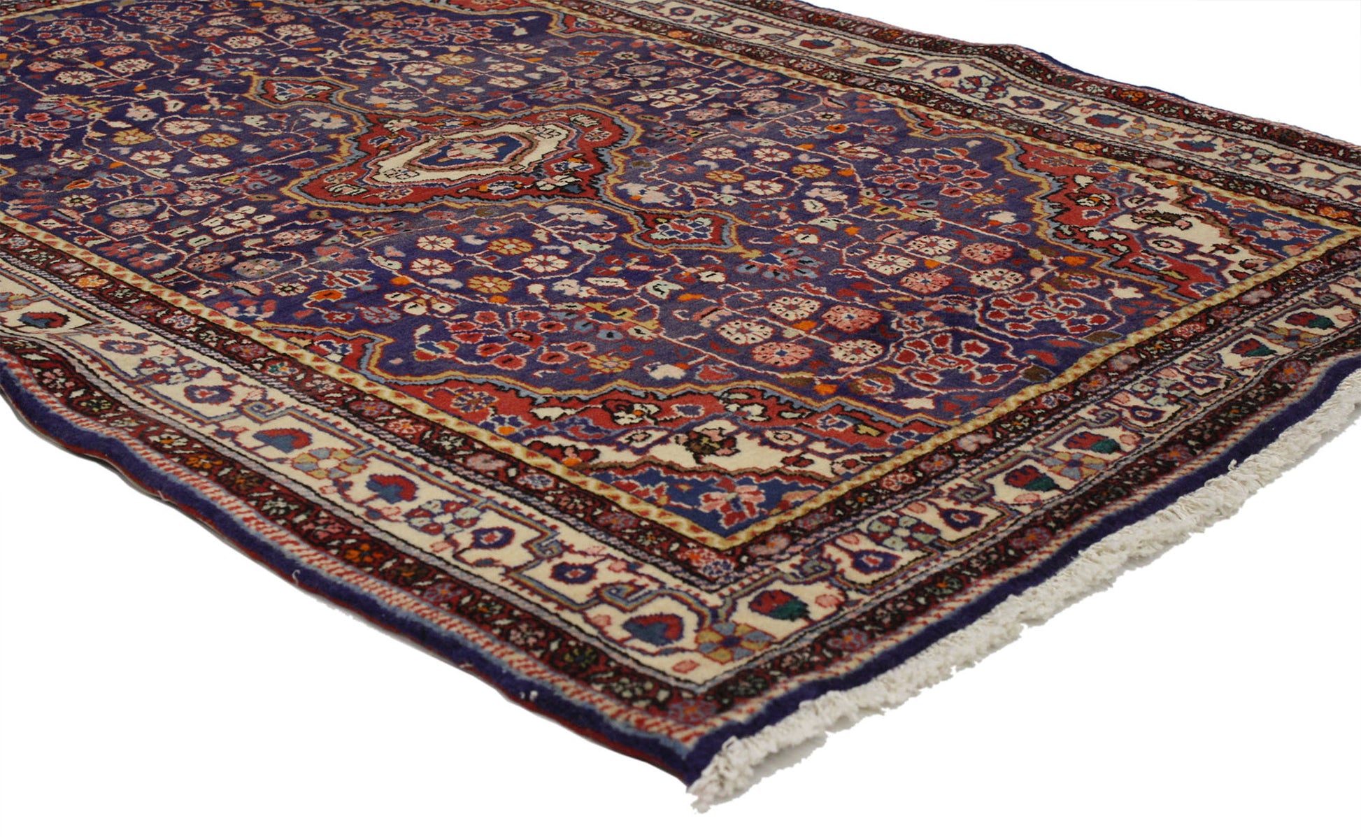 4 x 5 Vintage Persian Sarouk Rug 76993
