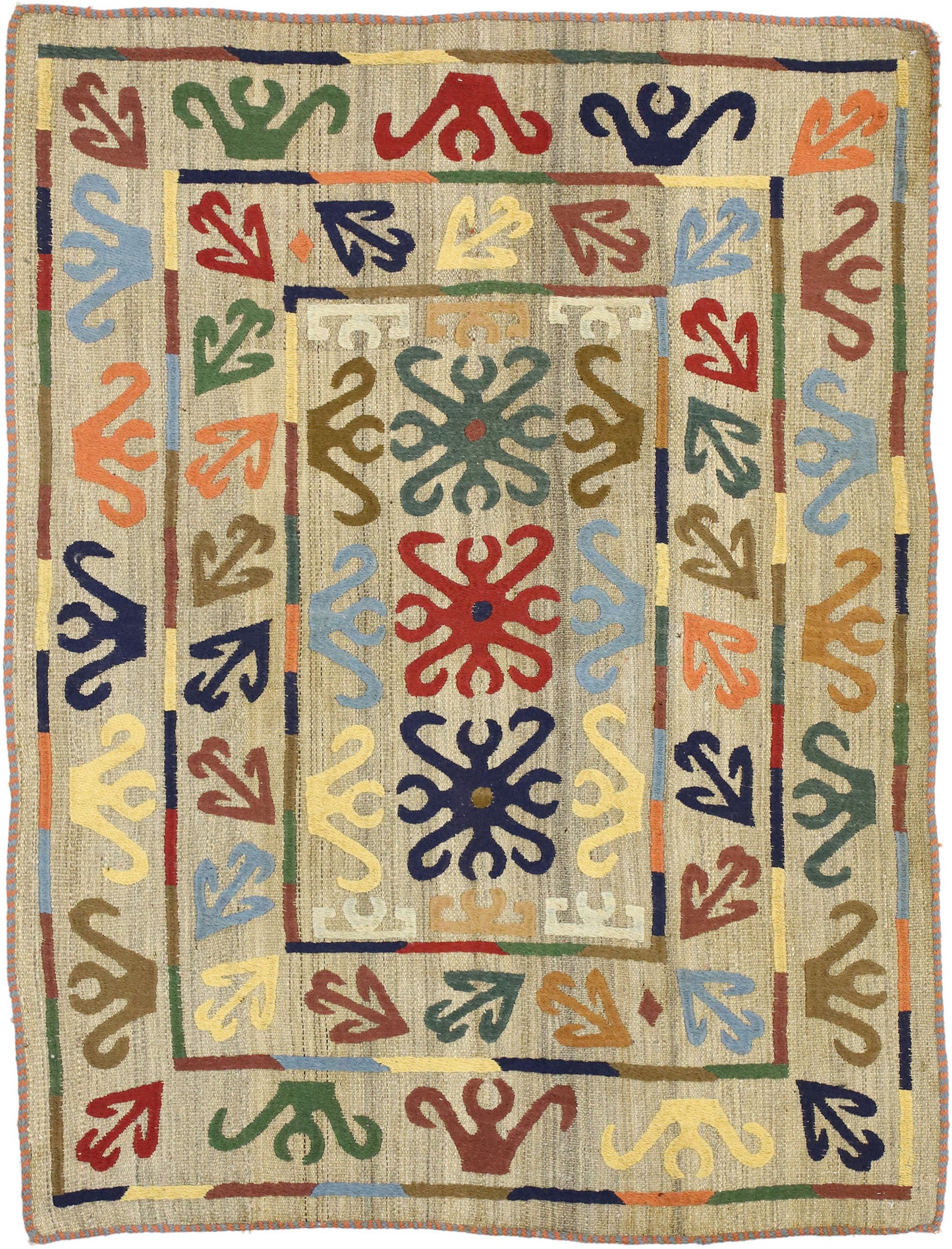 4 x 6 Vintage Russian Kilim Rug 76994
