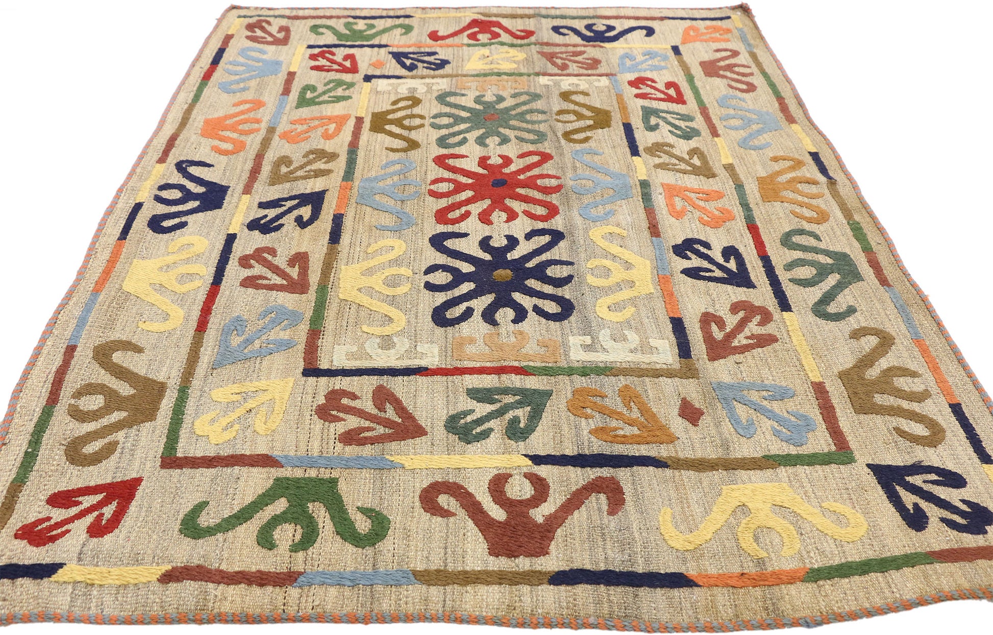 4 x 6 Vintage Russian Kilim Rug 76994