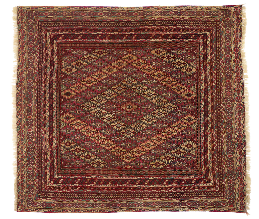 6 x 6 Vintage Afghan Rug 77004