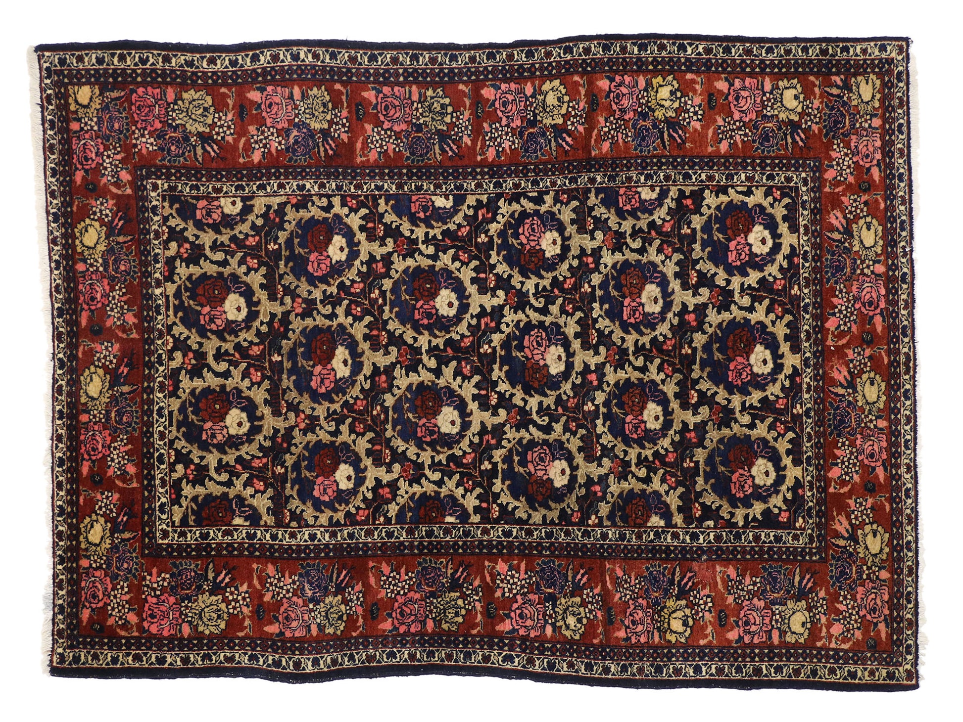 5 x 7 Antique Persian Bijar Rug 77012