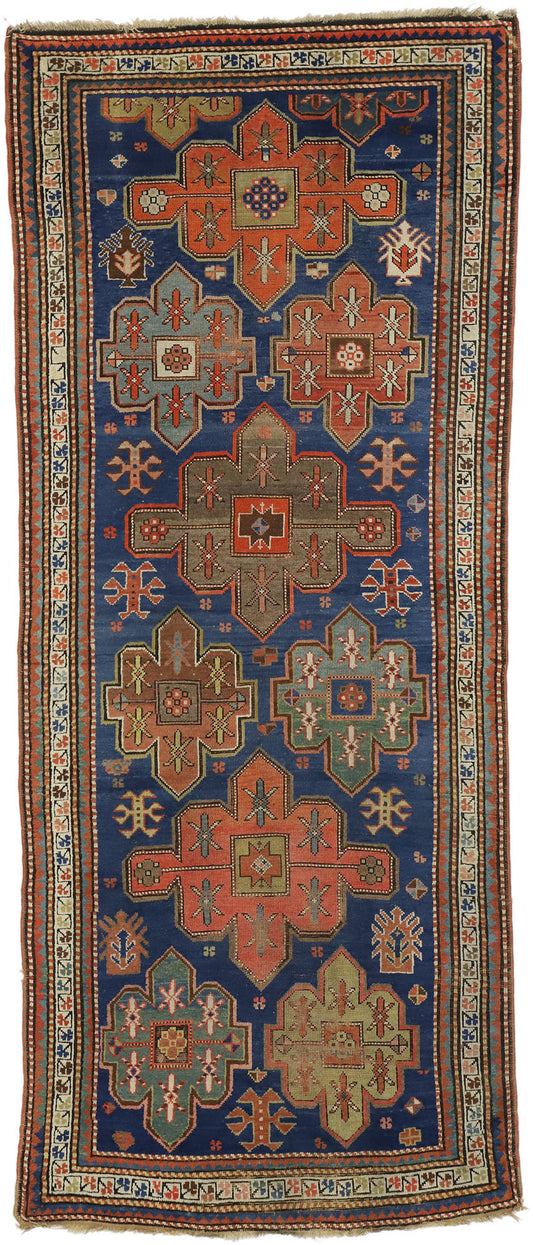 4 x 10 Antique Caucasian Kazak Rug 77013