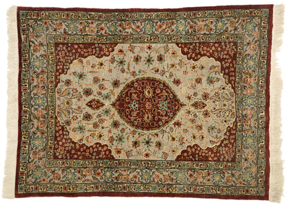 3 x 4 Antique Turkish Silk Hereke Rug 77024