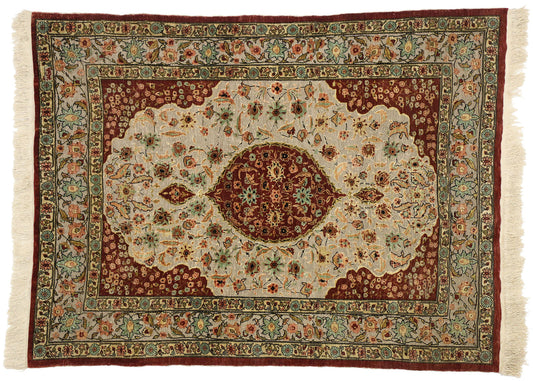 3 x 4 Antique Turkish Silk Hereke Rug 77024