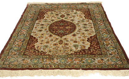 3 x 4 Antique Turkish Silk Hereke Rug 77024