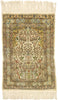 3 x 3 Vintage Turkish Silk Hereke Prayer Rug 77026