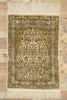 3 x 3 Vintage Turkish Silk Hereke Prayer Rug 77026