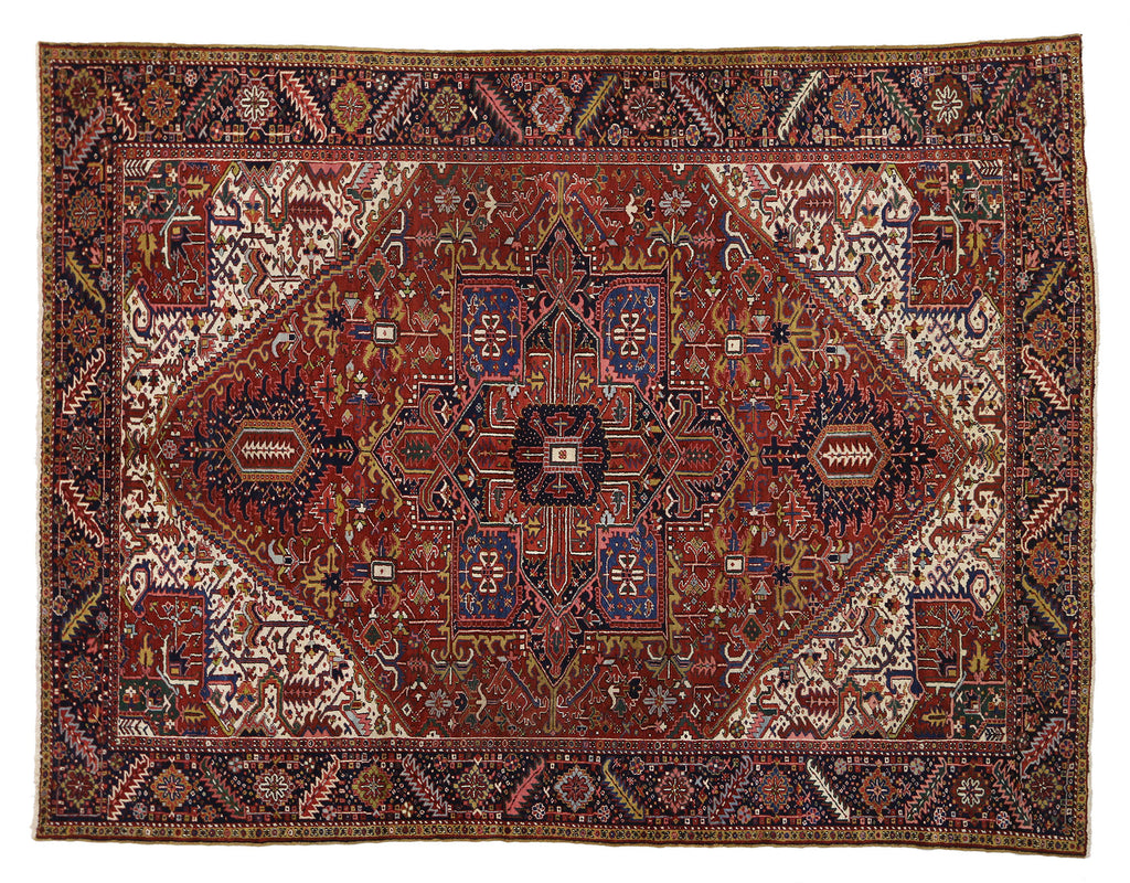 10 x 13 Antique Persian Heriz Rug 77030