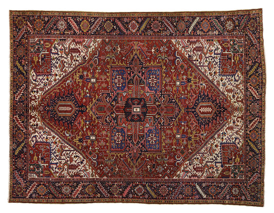 10 x 13 Antique Persian Heriz Rug 77030